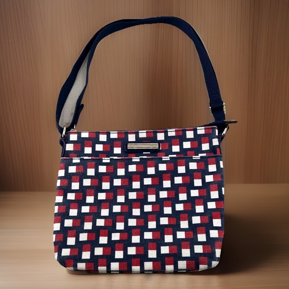 Womens Americana Crossbody Bag Red White Blue Flag Geometric Tommy Hilfiger‎
